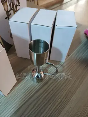 25x50ml Double Shot Stainless Steel Wine Shots Handle Glass