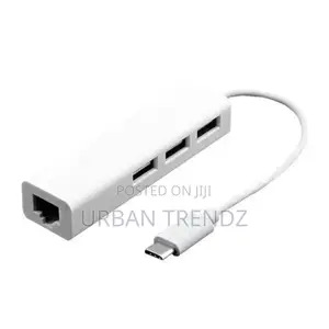Type-C 2.0 / 100mbps Rj45 Lan Adapter With 3port USB 2.0 Hub