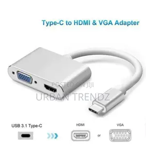 2in1 USB Type C Hub HDMI VG Port Display Adapter Splitter