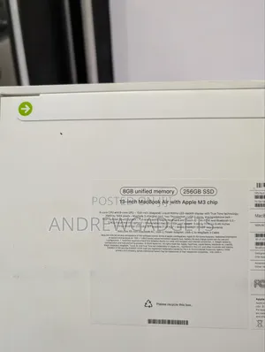 New Laptop Apple MacBook Air 2024 M3 13-Inch 8GB Apple M3 SSD 256GB