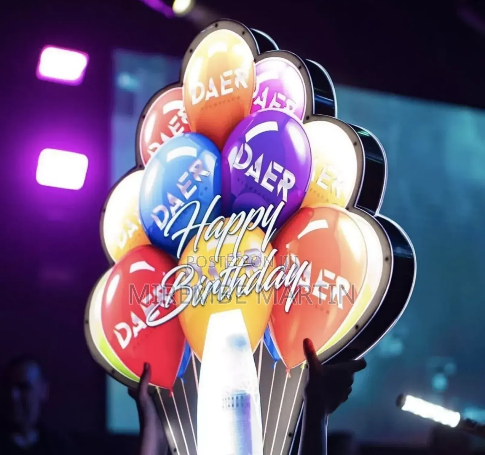 Bottle Presenter HAPPY BIRTHDAY Sign Bottle Show Glorifier