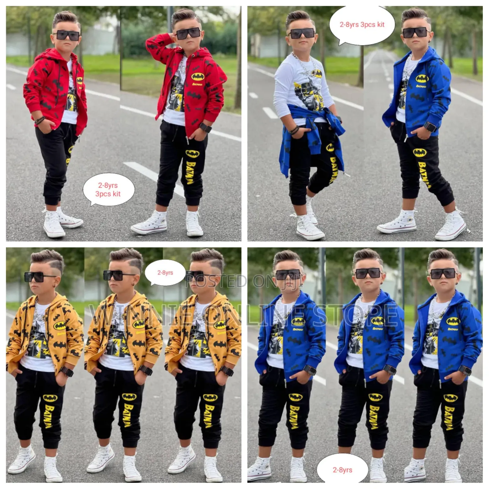3pcs Boys Clothing Set 3-8yrs