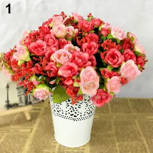 Fake Rose Flowers Artificial Floral Plant Wedding Party-pink