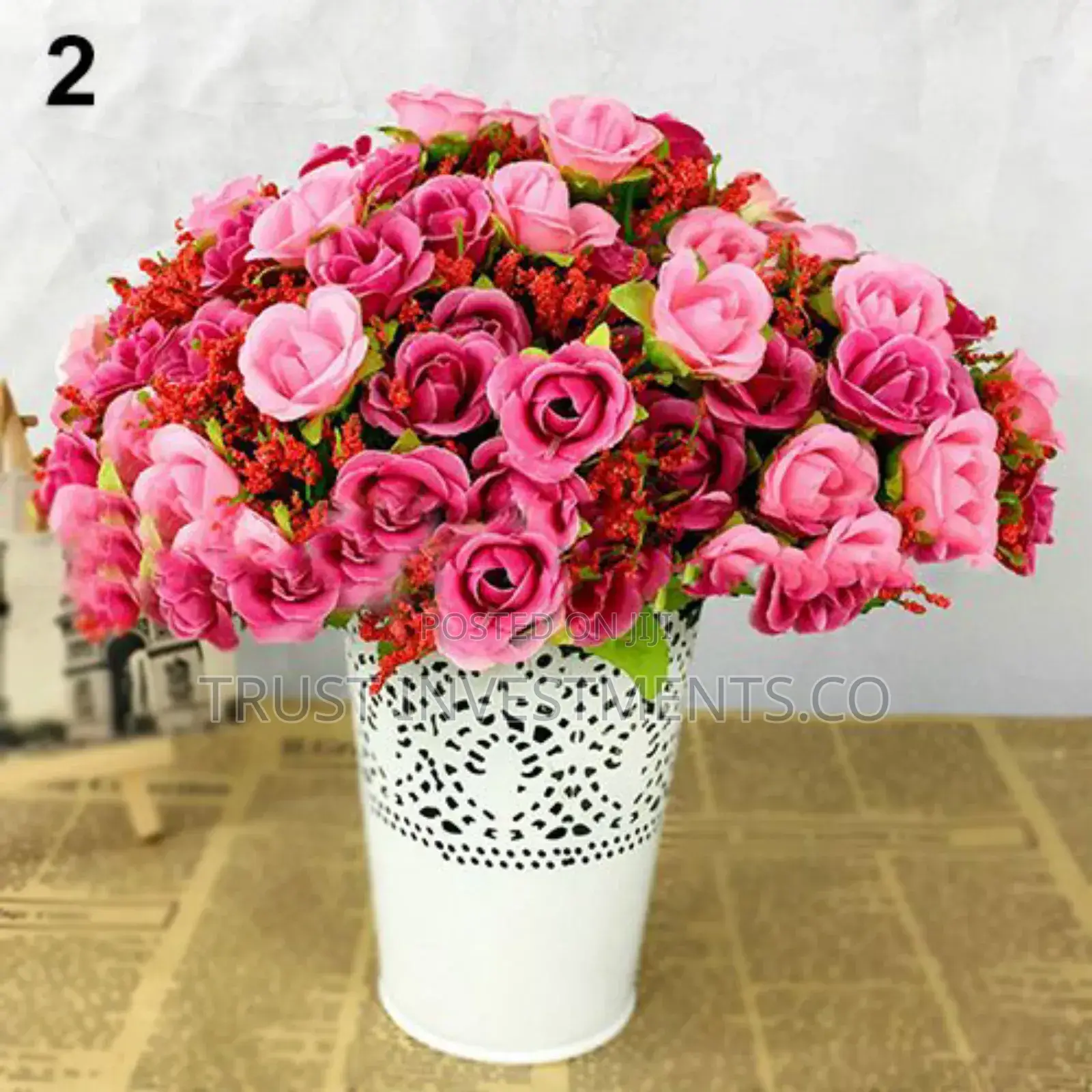 Fake Rose Flowers Artificial Floral Plant Wedding Party-pink