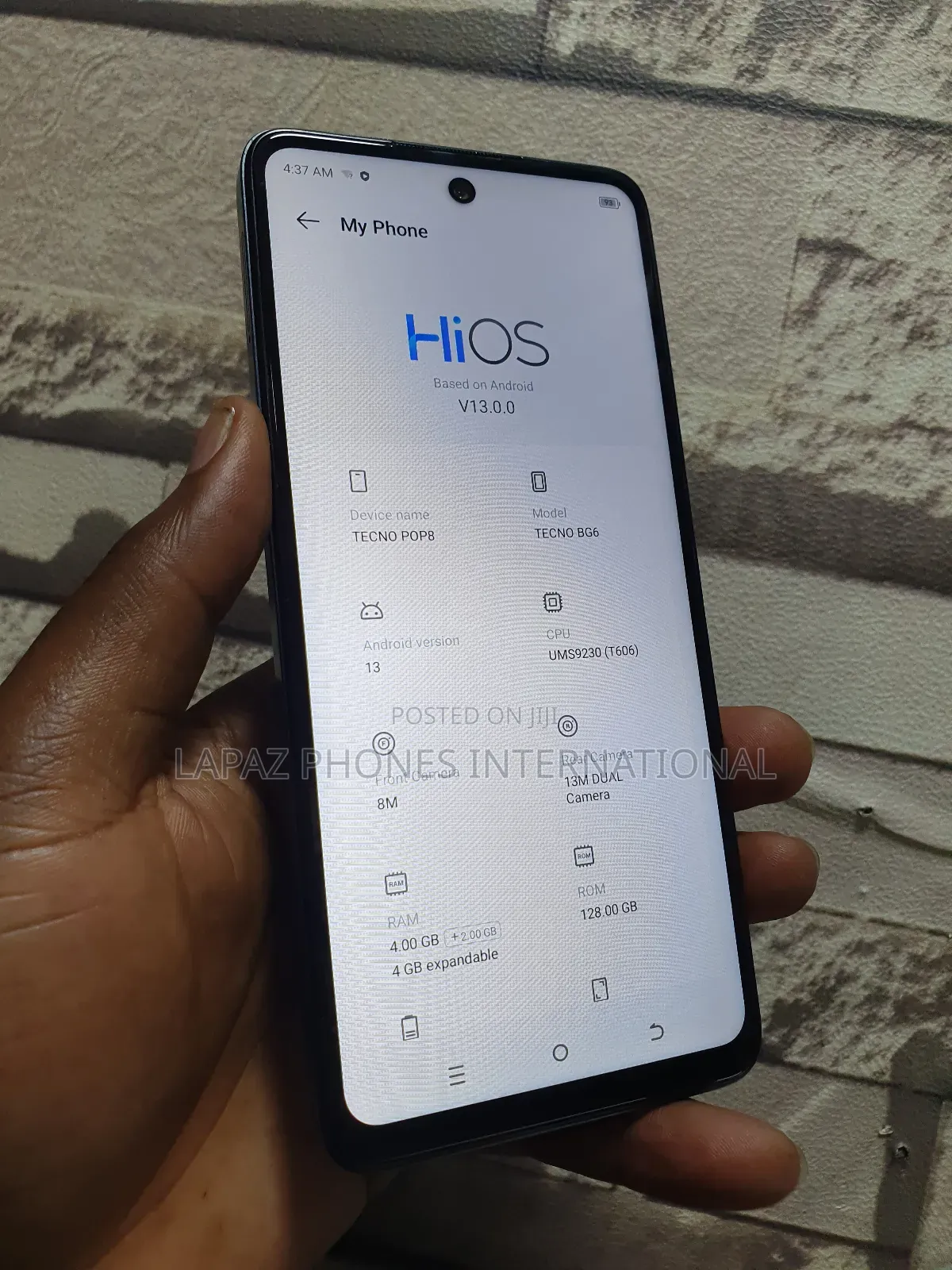 Tecno Pop 8 128 GB Black