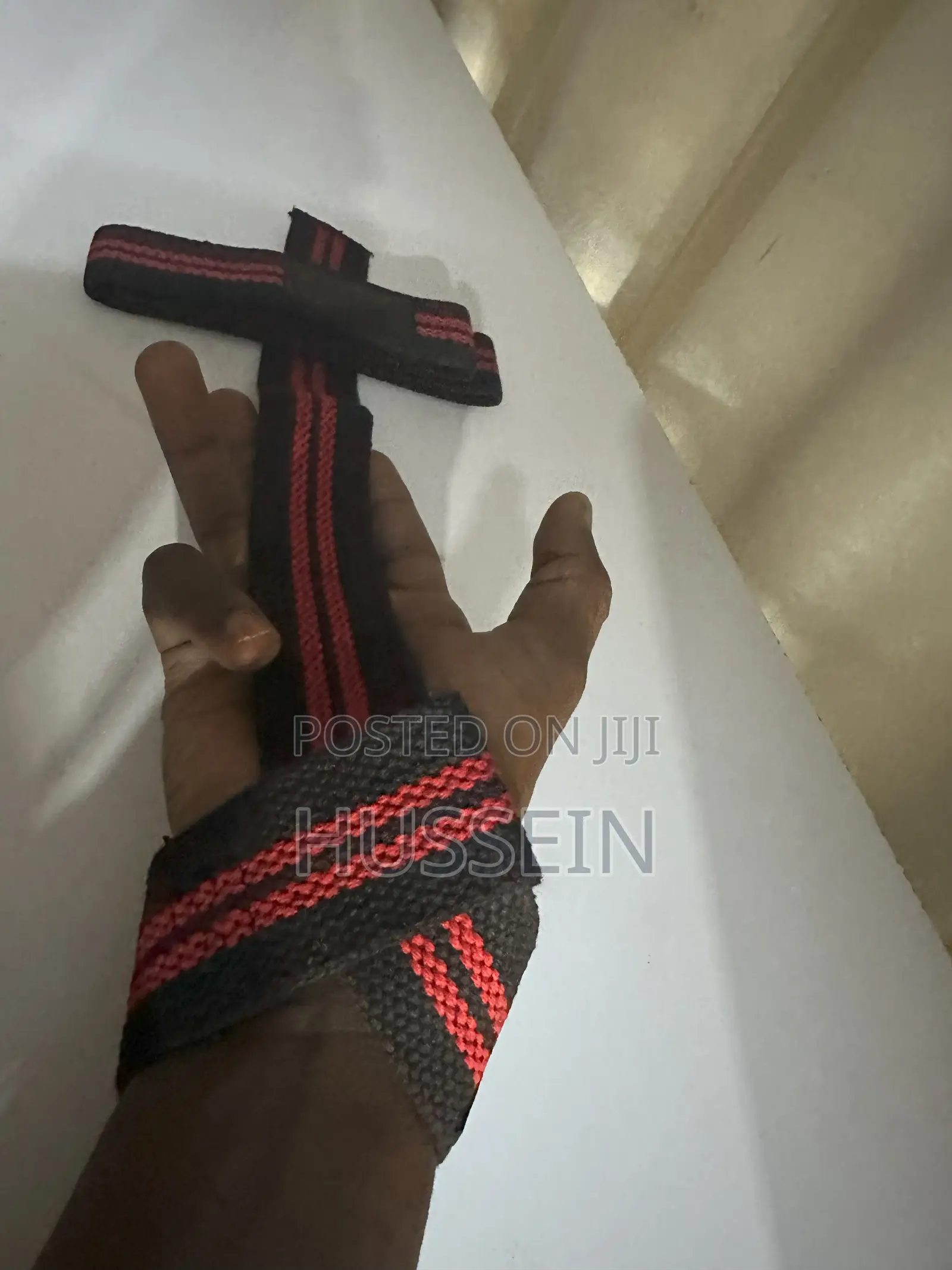 Weight Lifting Straps RED BLACK Power Weight