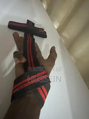 Weight Lifting Straps RED BLACK Power Weight