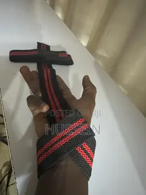 Weight Lifting Straps RED BLACK Power Weight