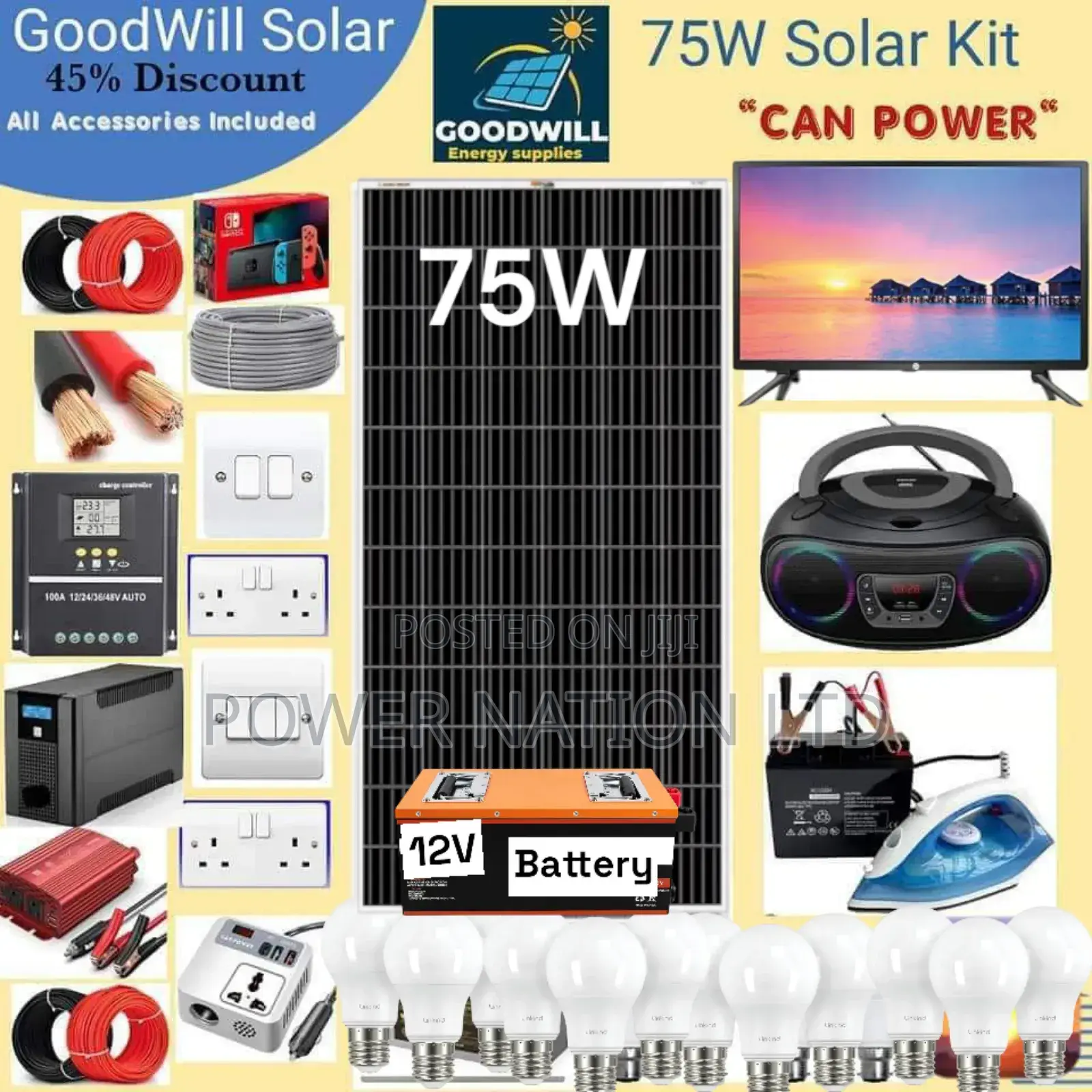 75w Solar System Complete Kit
