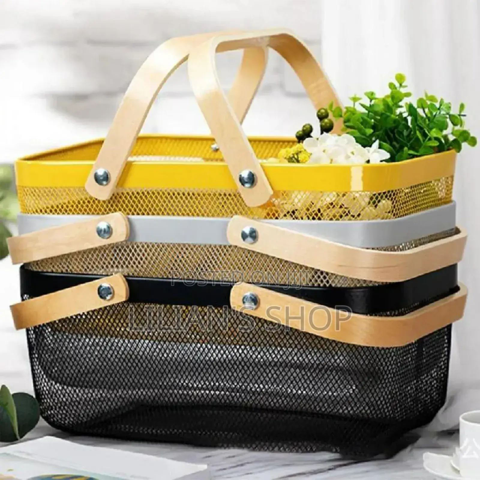 Heavy Duty Storage Basket With Handle