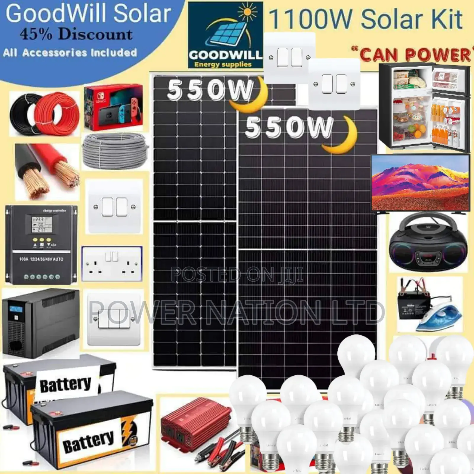 1100w Solar System Complete Kit