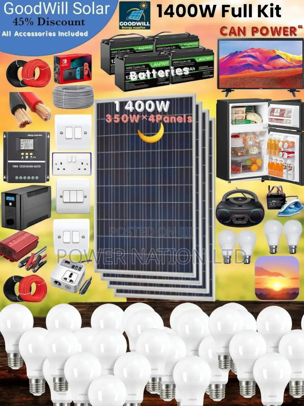 1400w Solar System Complete Kit