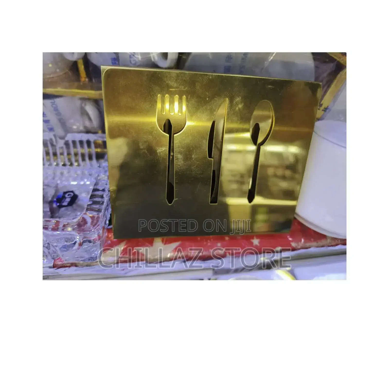 Gold Napkin Holder.