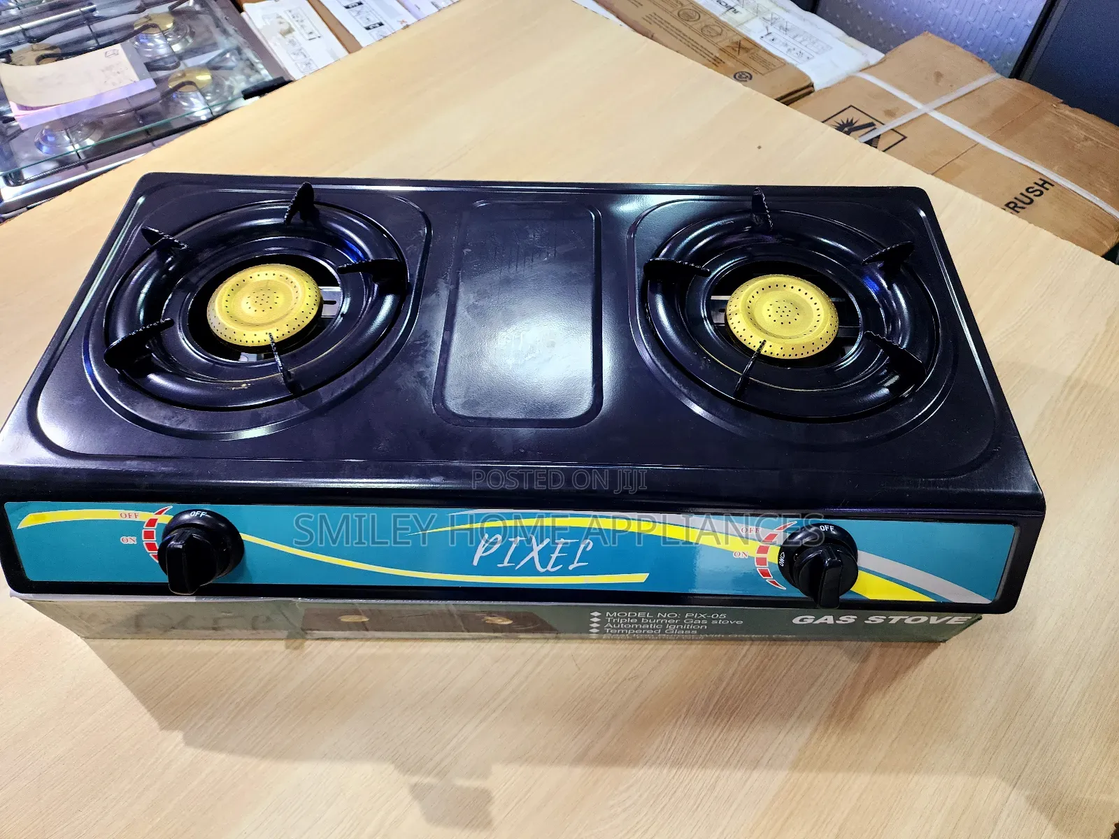 Pixels Gas Burner Black Color