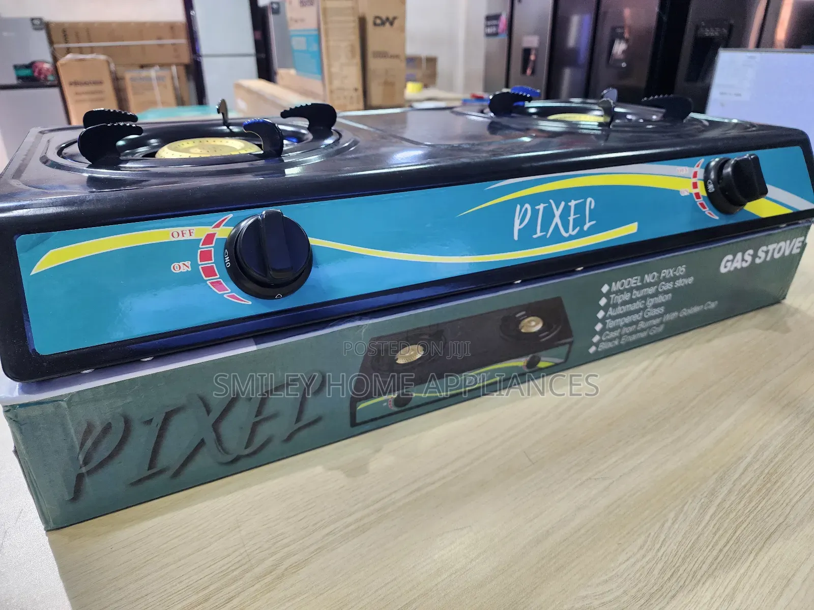 Pixels Gas Burner Black Color