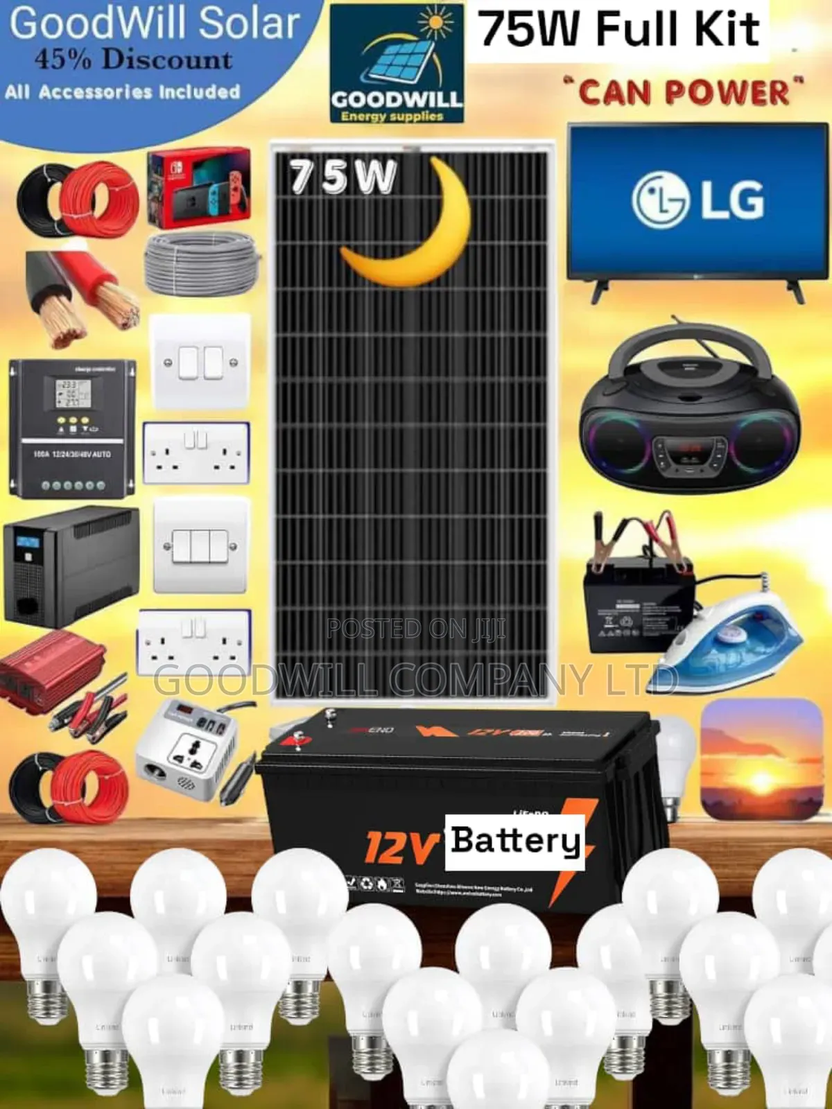 75w Solar System Full Kit Charging Even in Rainy Weather