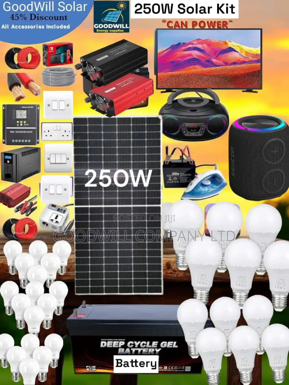 250w Solar System Full Kit Charging Even in Rainy Weather
