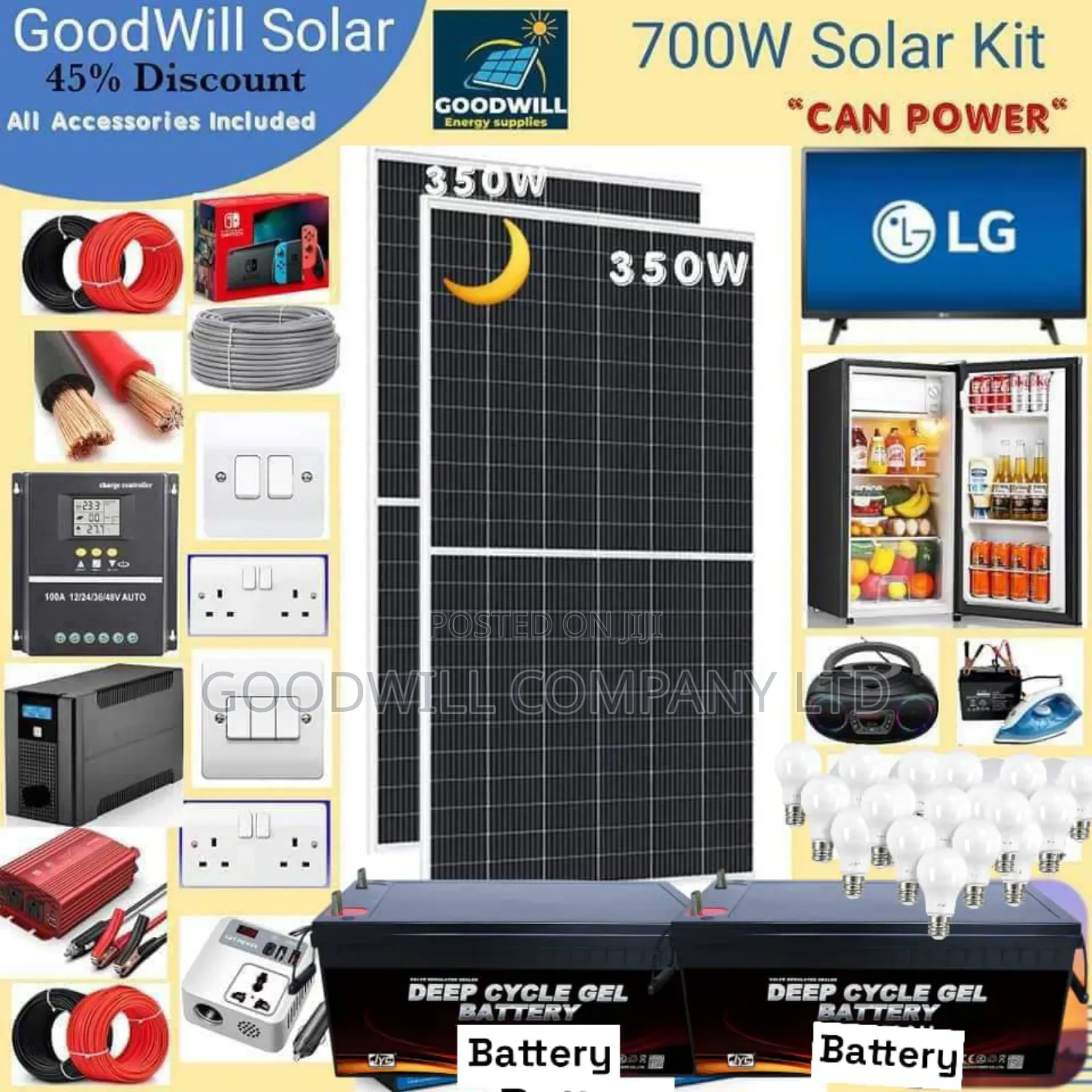 700w Solar System Full Kit Charging Even in Rainy Weather