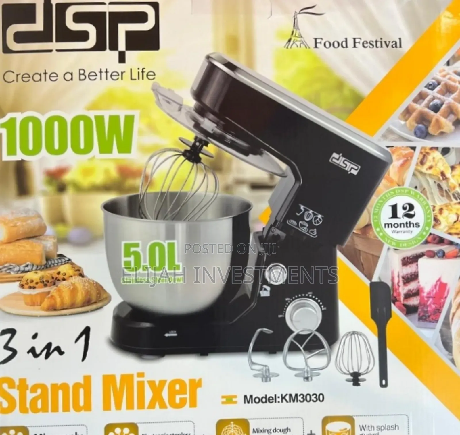 Band New Digital 3 in 1DSP Multifunctional Stand Mixer
