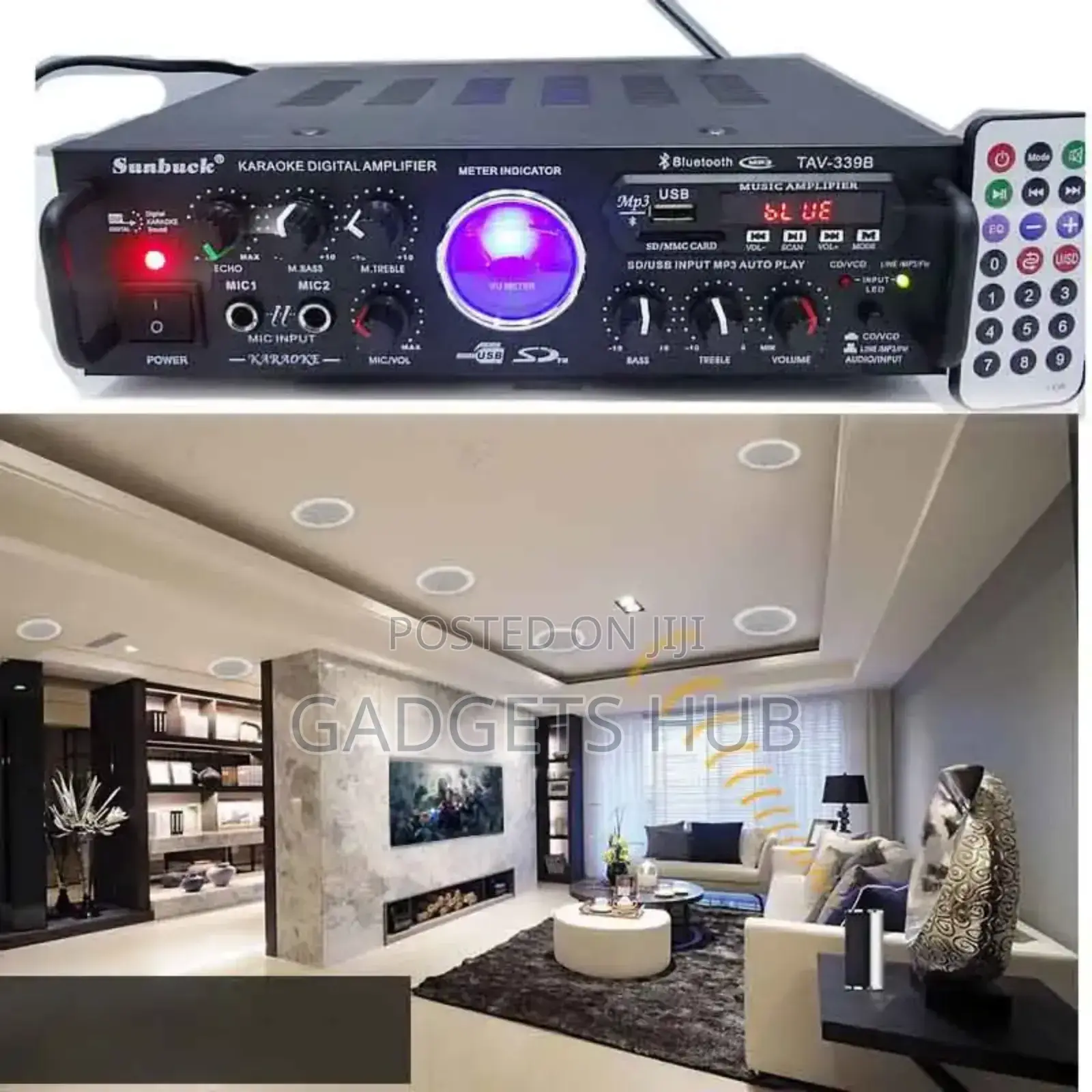 220V 12v Hi-Fi
Mini Audio Amplifier Power Bass
