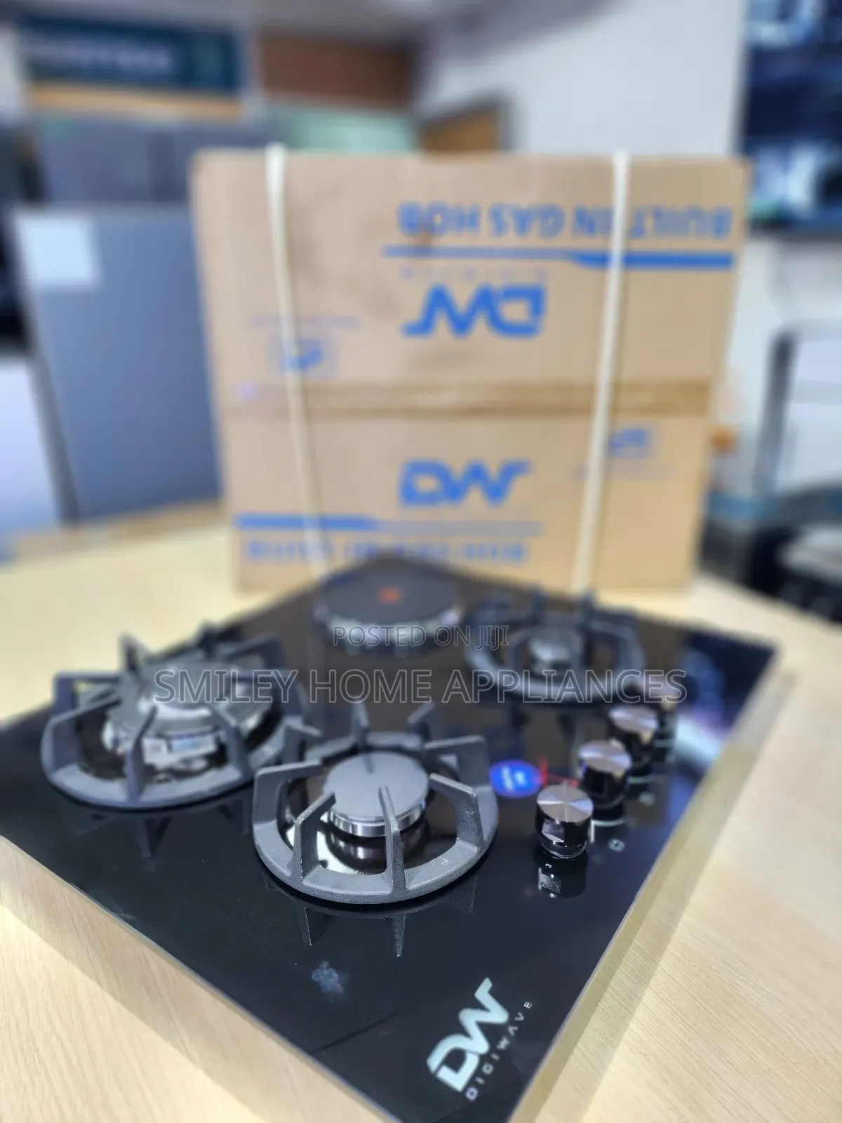 Digi Wave Black Glas Inbuilt Gas Hob 60cm