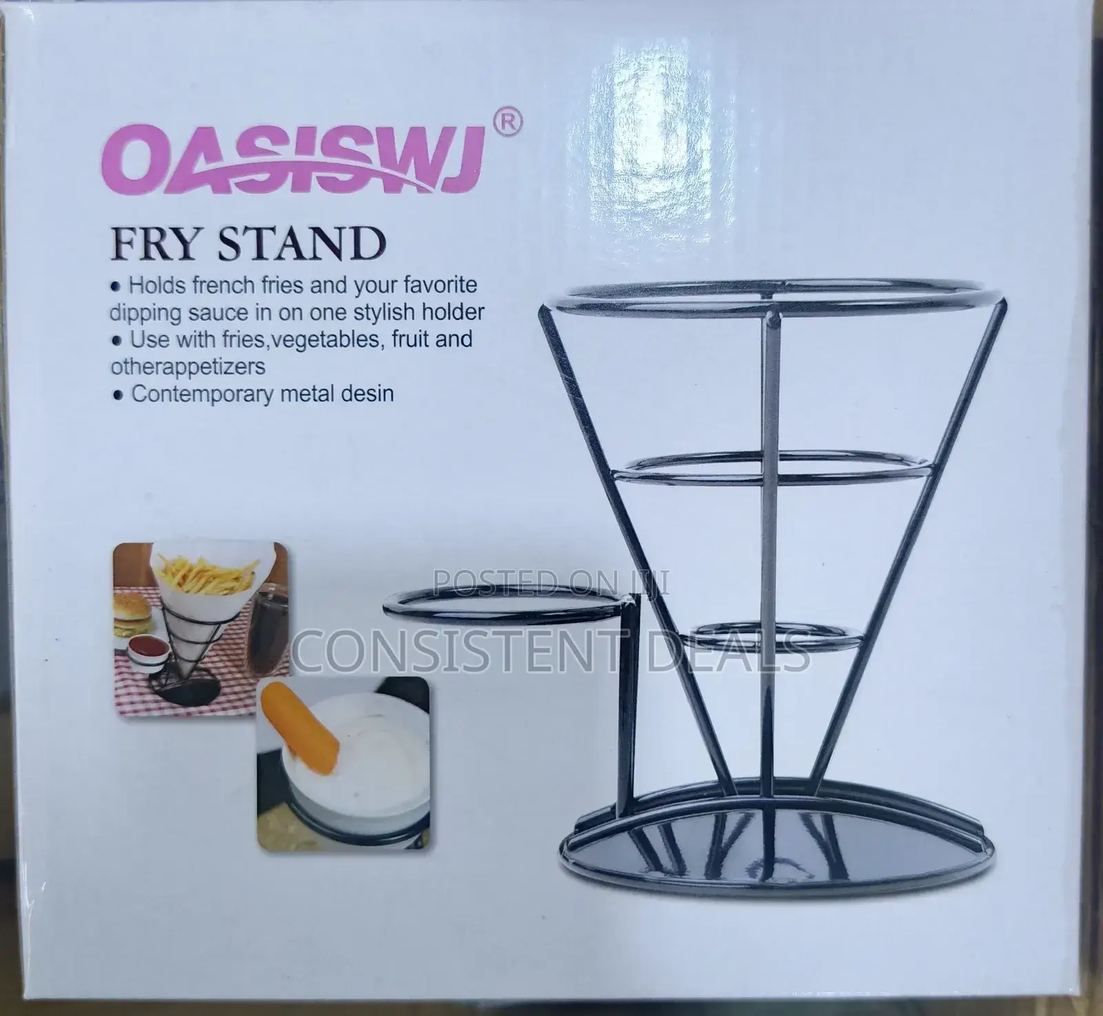 Fry Stand With Dipping Sauce Stand