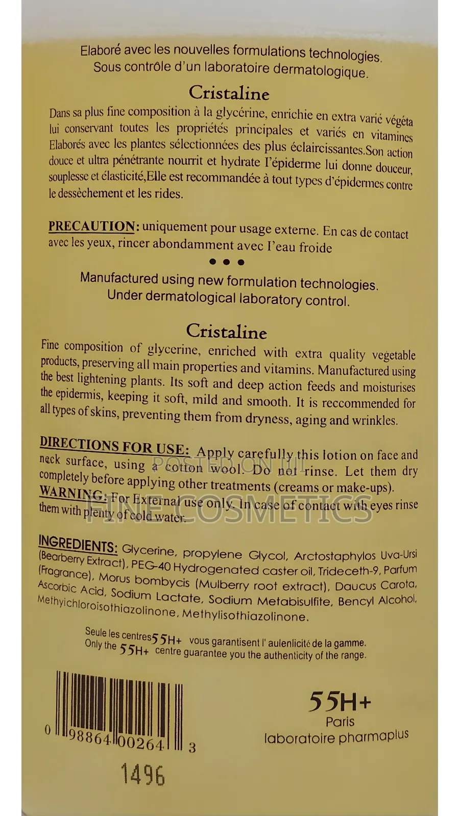 ORIGINAL 55H+ Cristaline Strong Lightening Fine Glycerin Oil