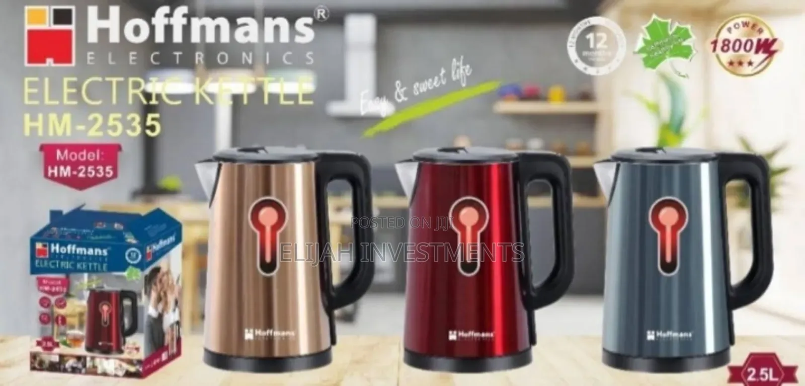 New Unique 2.5L Hoffmans Electric Kettle