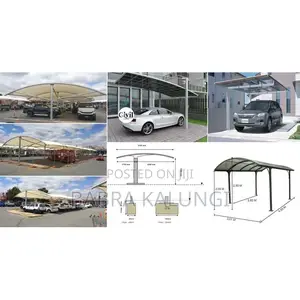 2 Cars Modern Carport Installer-Curved Design Car