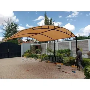 2 Cars Modern Carport Installer-Curved Design Car