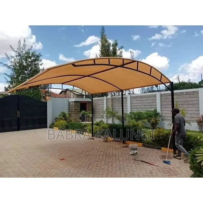 2 Cars Modern Carport Installer-Curved Design Car