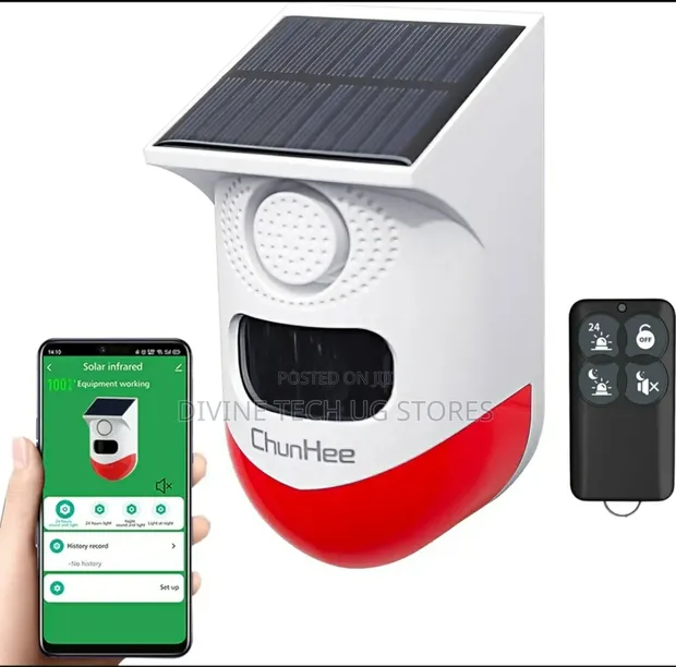 Siren Motion Sensor Alarms For Outside CallTou Solar Outdoor Alarm