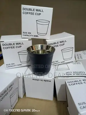 Stainless Steel 80ml Double Wall Coffee Cup