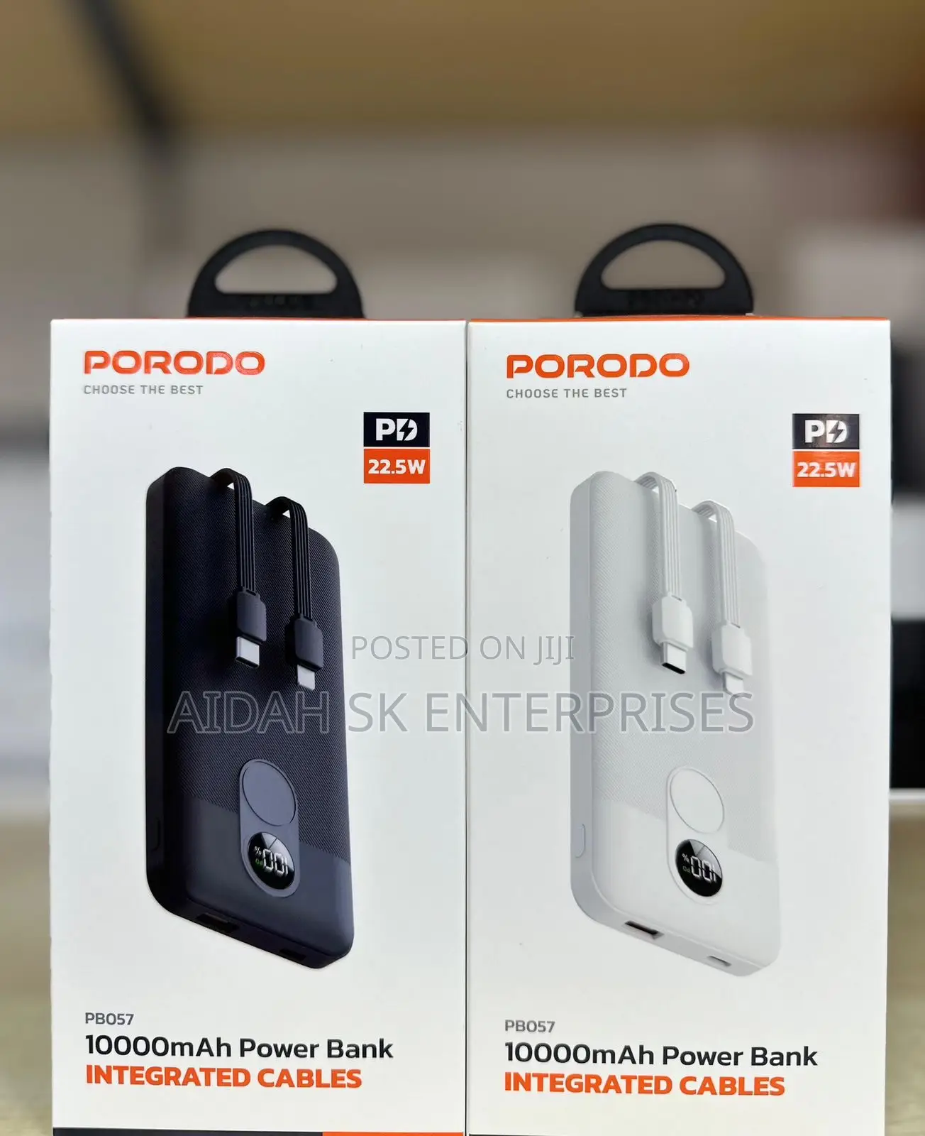 Porodo 10000mah Powerbank Integrated Cable
