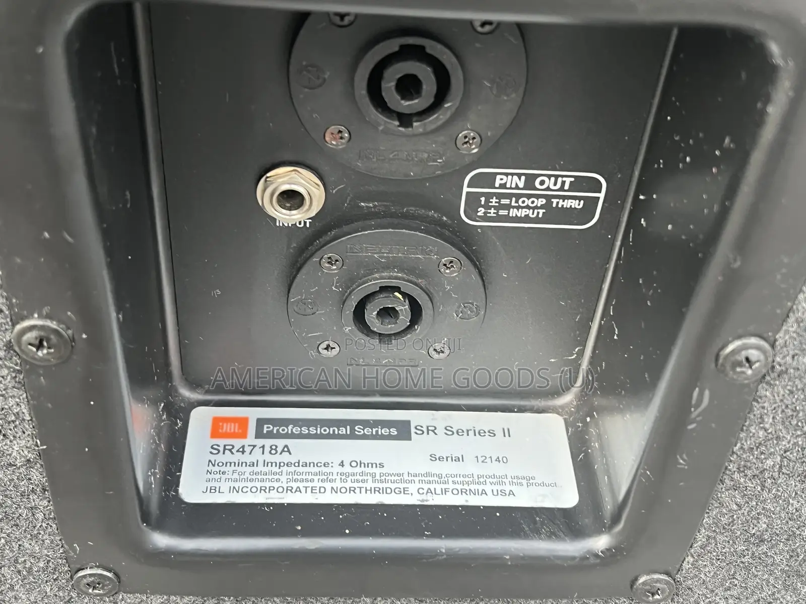 Pair of JBL Professional Woofers Model 4718a With Covers