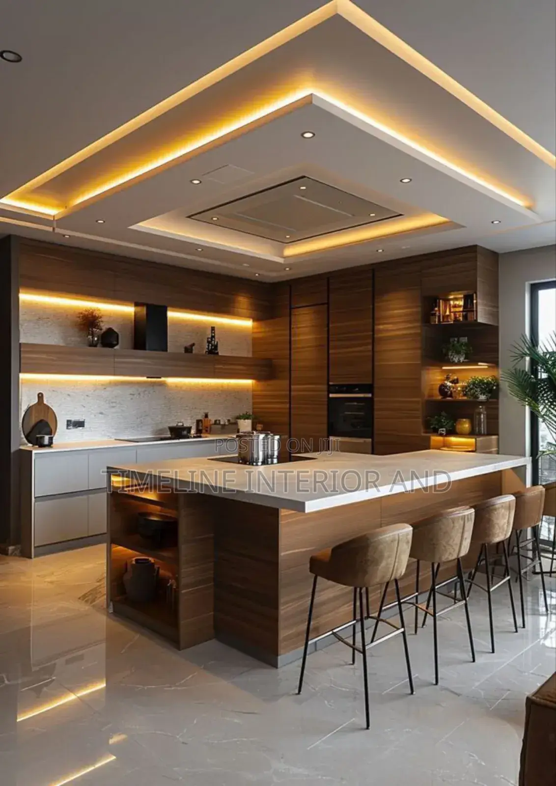 Unique Gypsum and PVC Ceiling Pattern.