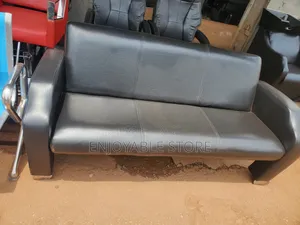 Leather Black Waiting Chair 3 _Seater