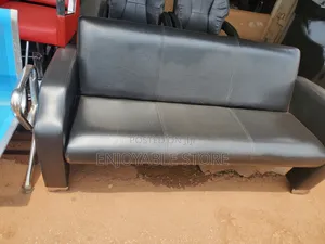 Leather Black Waiting Chair 3 _Seater