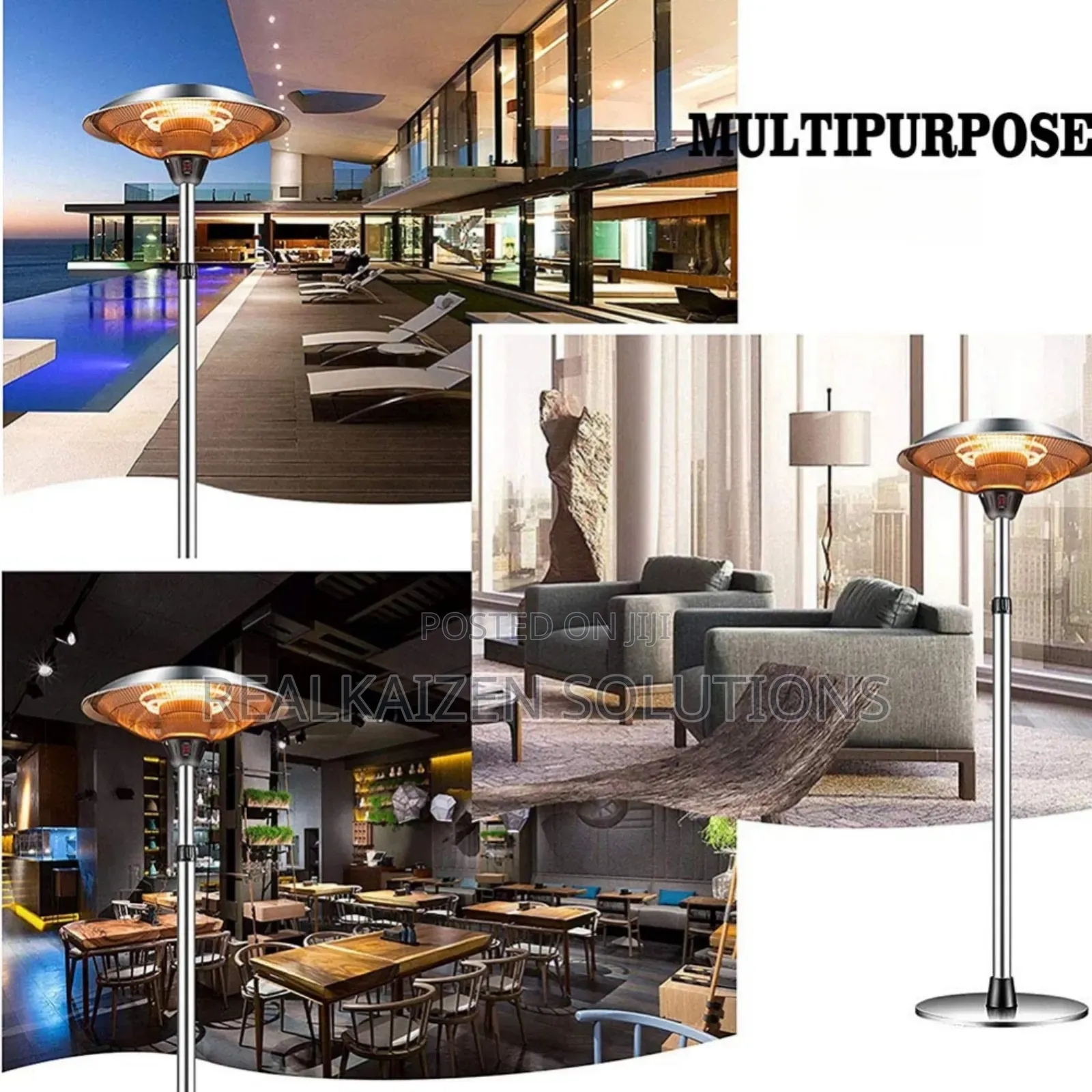 Outdoor Weatherproof Stand Electric IR Halogen Patio Heater