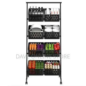 4-Tier Kitchen Fruit Vegetable Snack Cart With Wheels