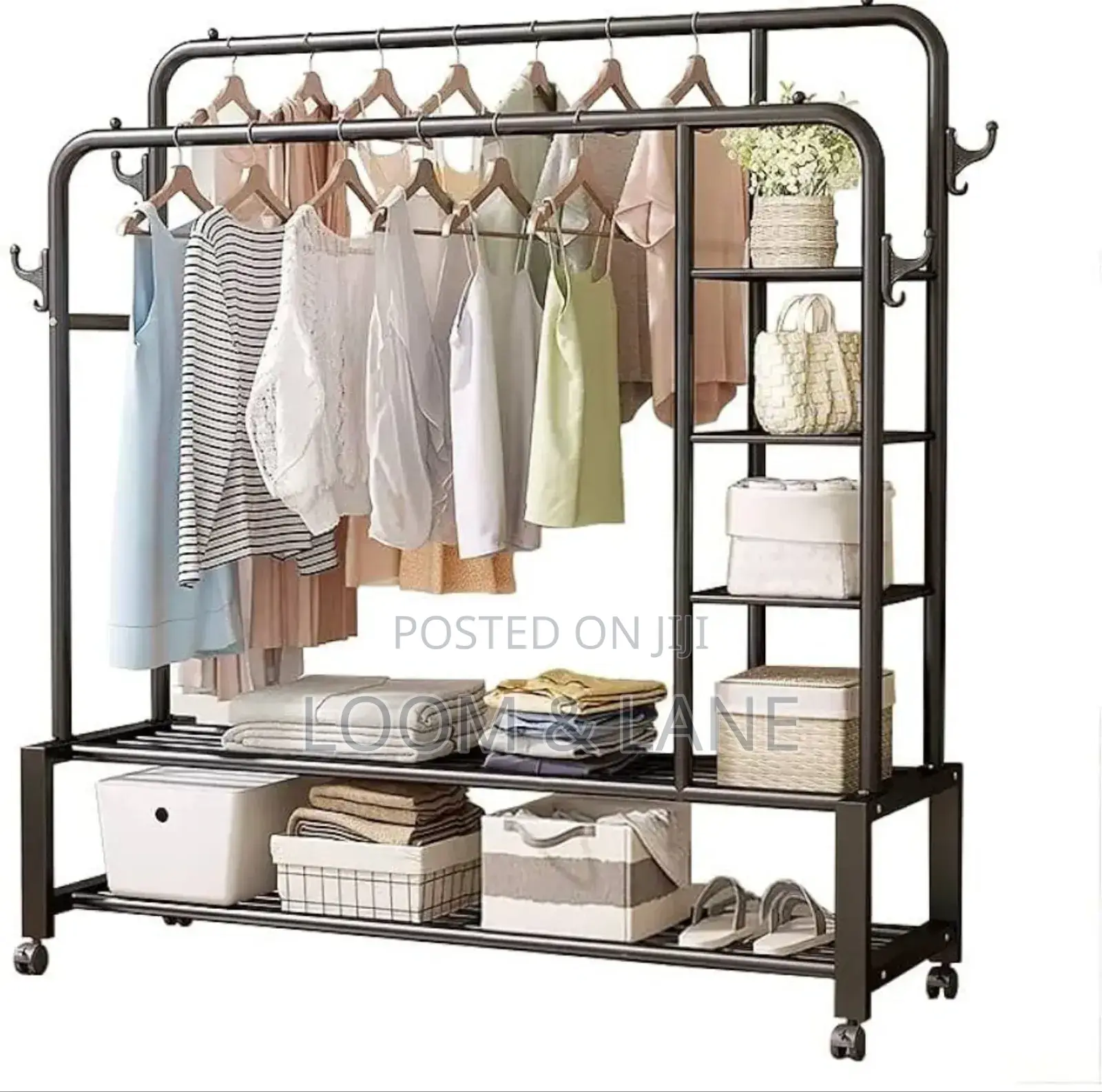 Heavy Duty Cloth Hanger With Wheels