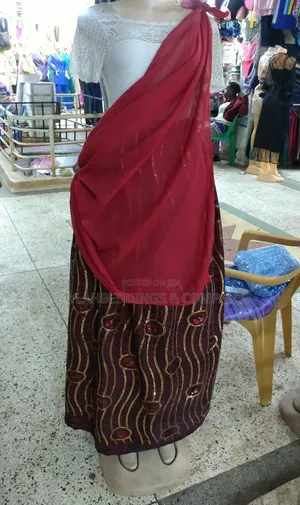 High Quality African Embroidery Maroon Mushanana