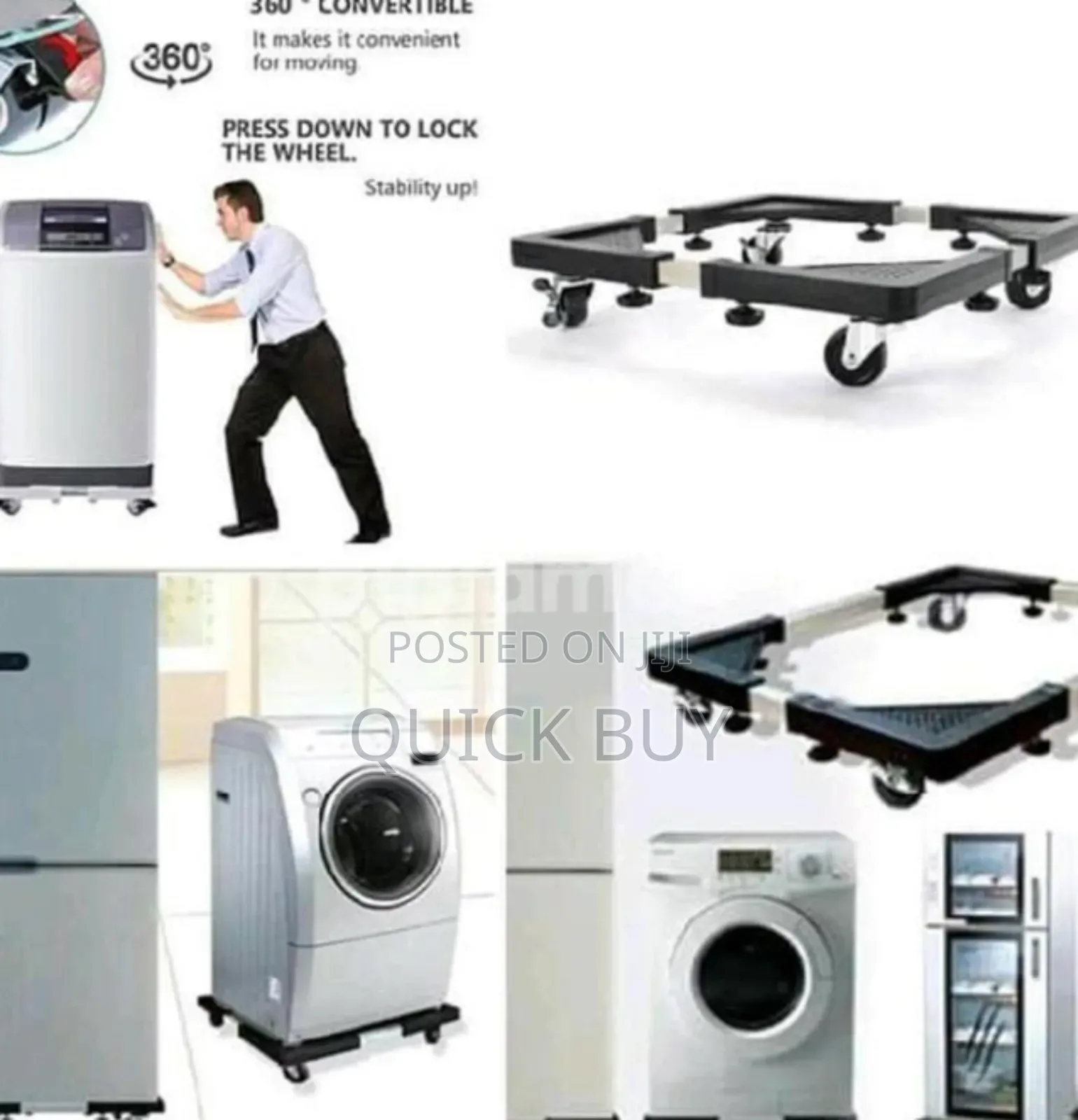 Super Strong Adjustable Washing Machine Fridge Stand Trolley