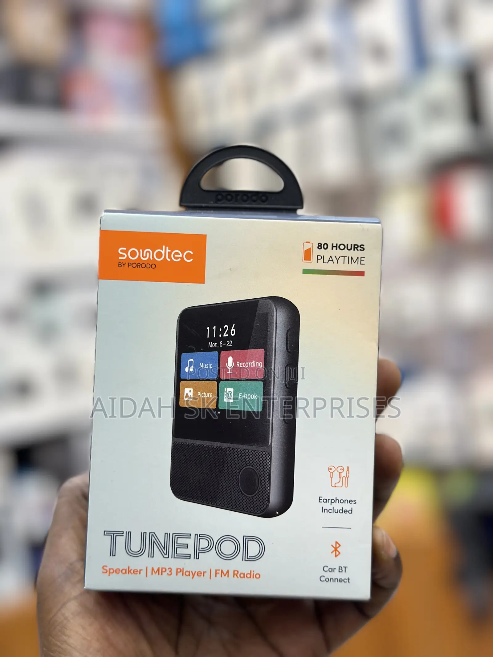 Porodo Soundtec Tunepod Speaker With MP3 Player, FM Radio.