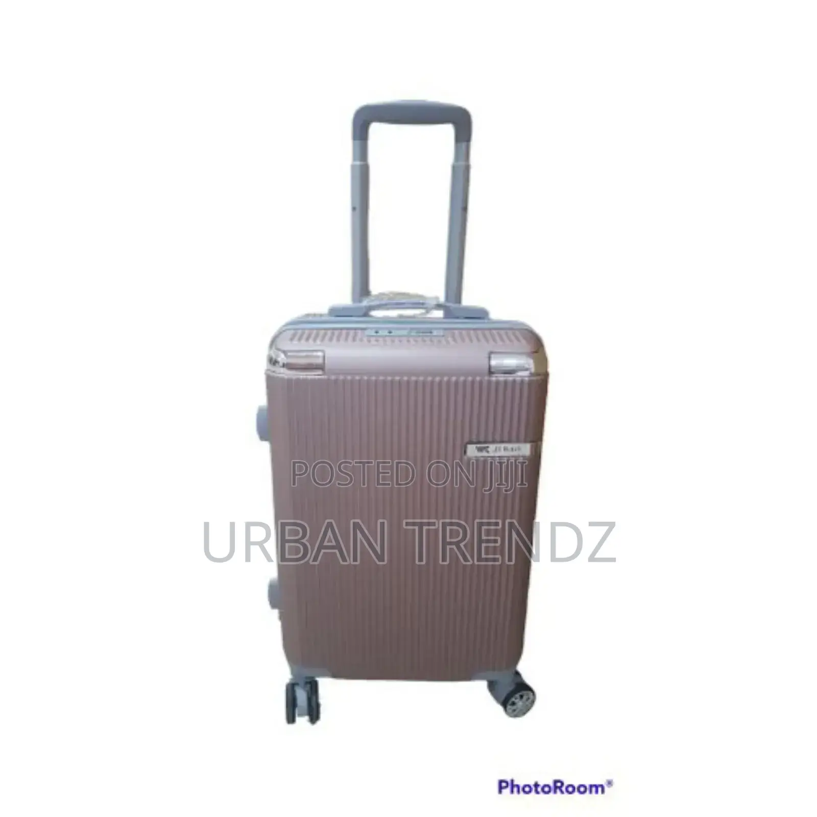 4-Wheel Spinner Travel Suitcase Bag Plastic -Brown, Silver,