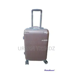 4-Wheel Spinner Travel Suitcase Bag Plastic -Brown, Silver,