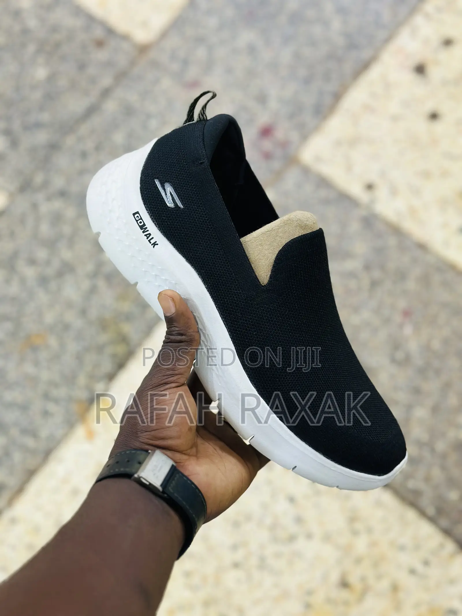 Original Black/White Skechers Go Walk Flex Sneakers