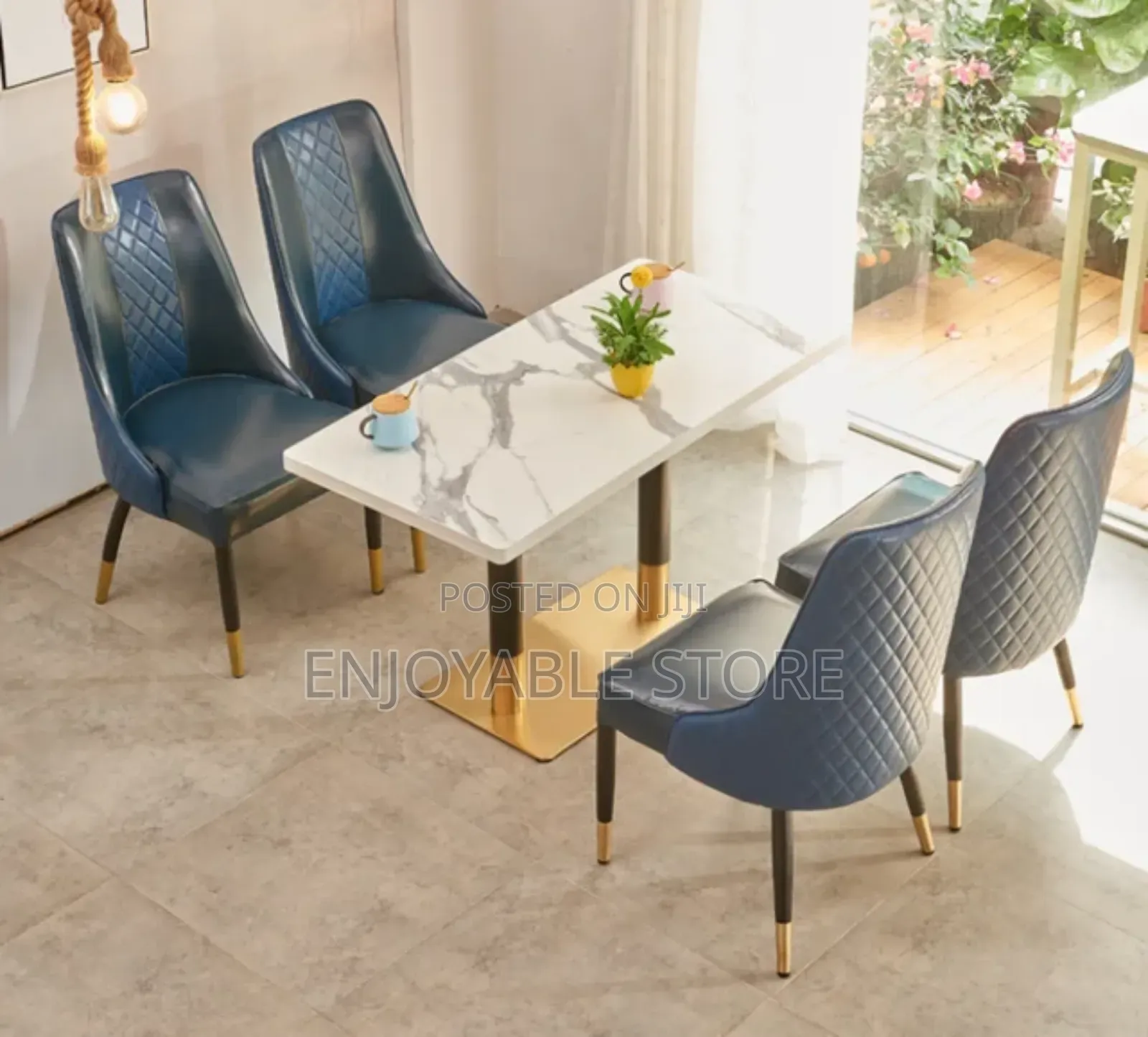 Modern Class Table and Chairs Dining Set
