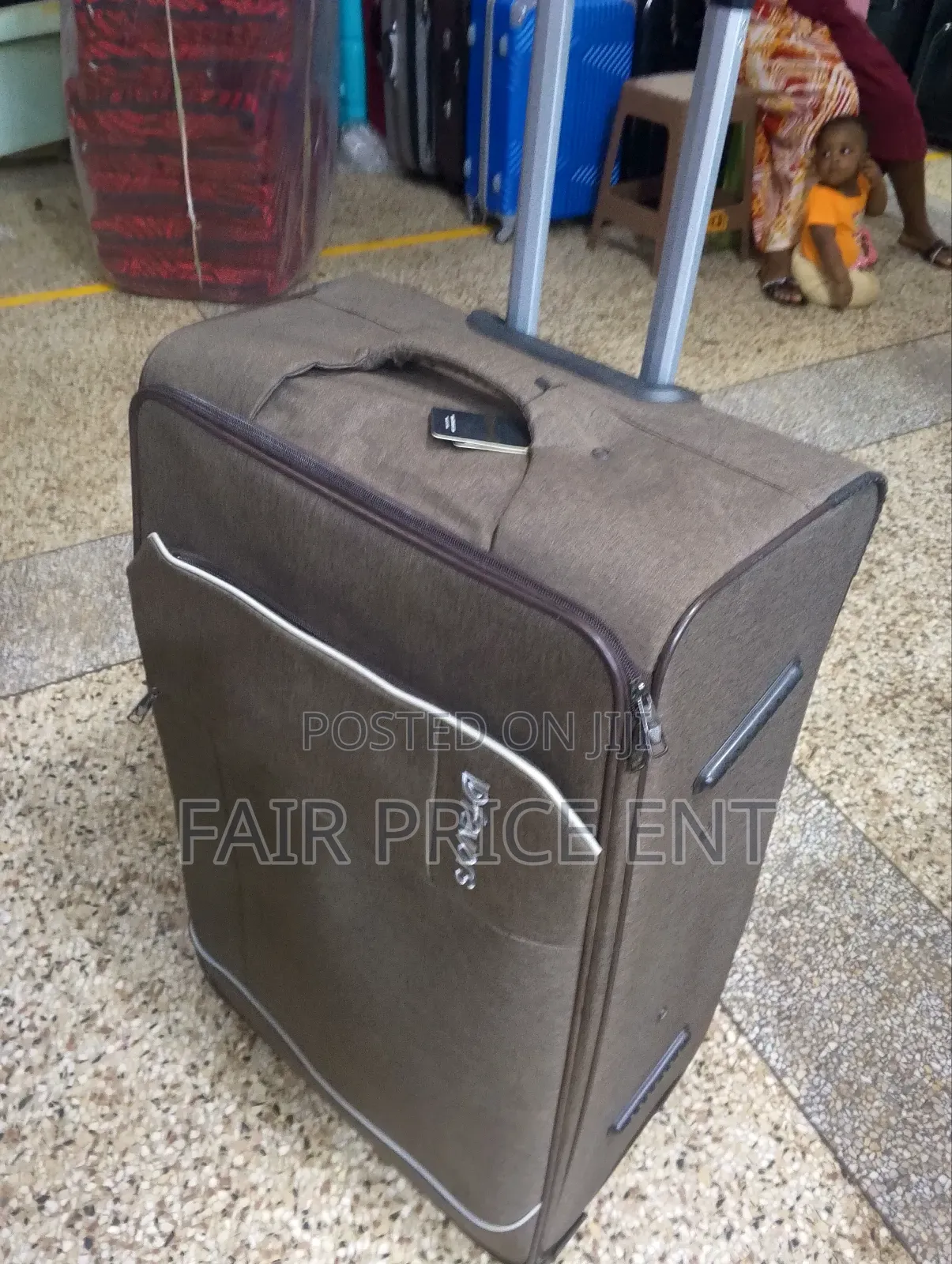 Original Cloth Suitcases.Large.( Brown)