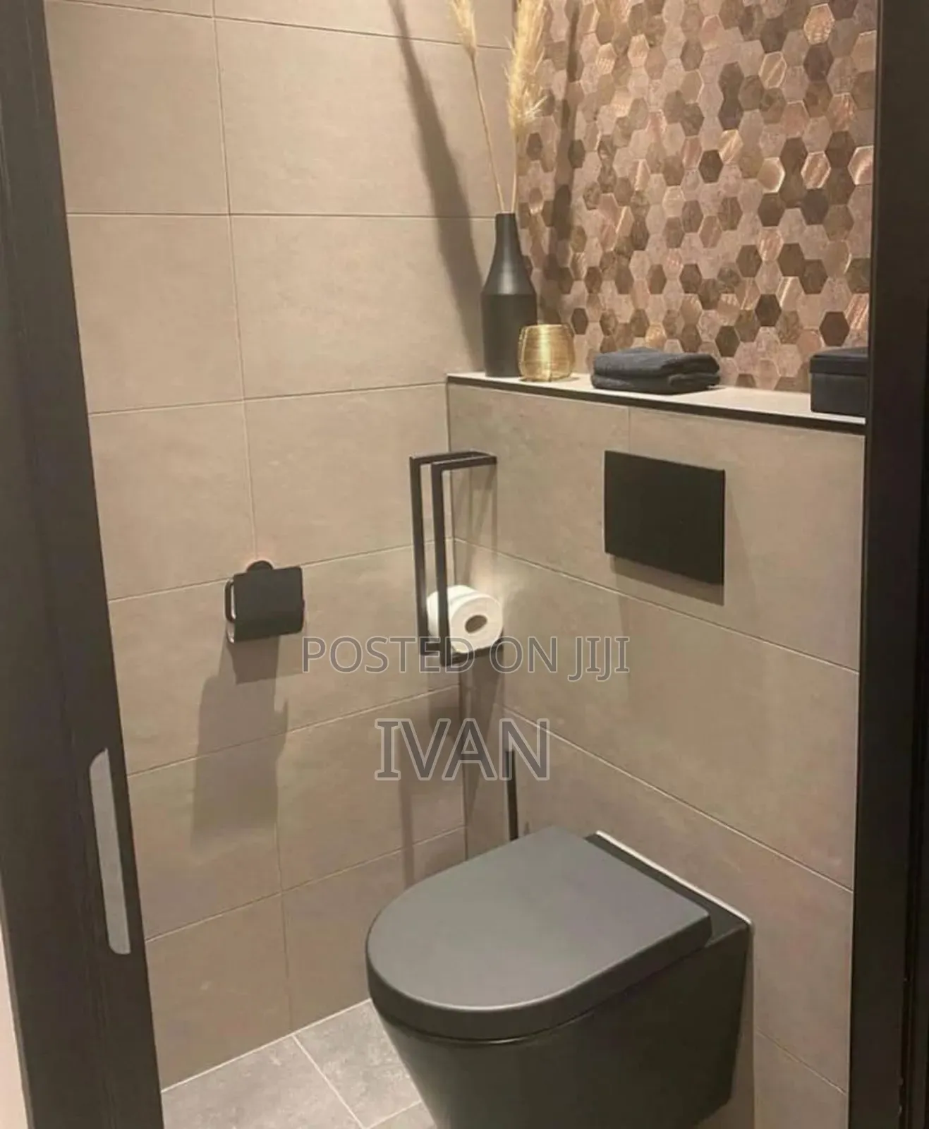 Black Wall Hung Toilet 1